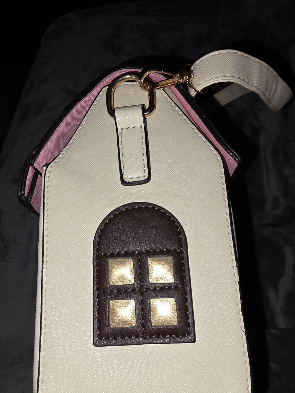 Pink & Cream Novelty House Crossbody Bag - Picture 3 of 7
